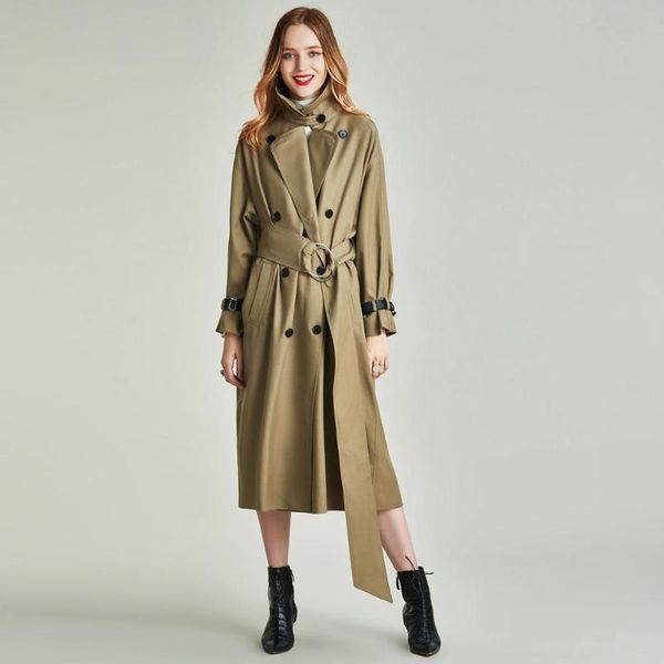 havva 2020 spring new fashion women's midi over the knee windbreaker solid color casual trench coat f5026, Tan;black
havva 2020 spring new fashion women's midi over the knee windbreaker solid color casual trench coat f5026, Tan;black