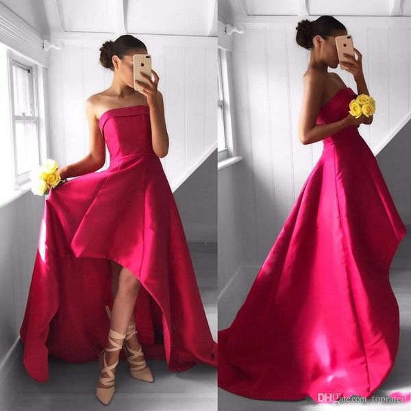 pink high low bridesmaids dresses strapless neckline wedding guest dress satin maid of honor gowns robe de mariage, White;pink
pink high low bridesmaids dresses strapless neckline wedding guest dress satin maid of honor gowns robe de mariage, White;pink