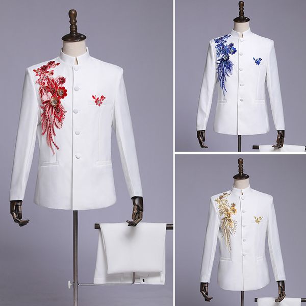 manufacturers selling men's chorus costumes singer host stage suit dress suit wholesale, White;black
manufacturers selling men's chorus costumes singer host stage suit dress suit wholesale, White;black
