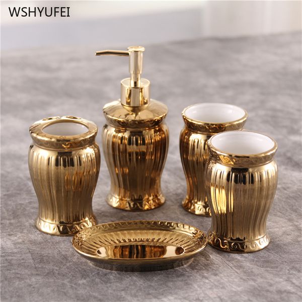 golden ceramic bathroom set bathroom wash five-piece mouthwash brushing cup wedding dowry supplies
golden ceramic bathroom set bathroom wash five-piece mouthwash brushing cup wedding dowry supplies
