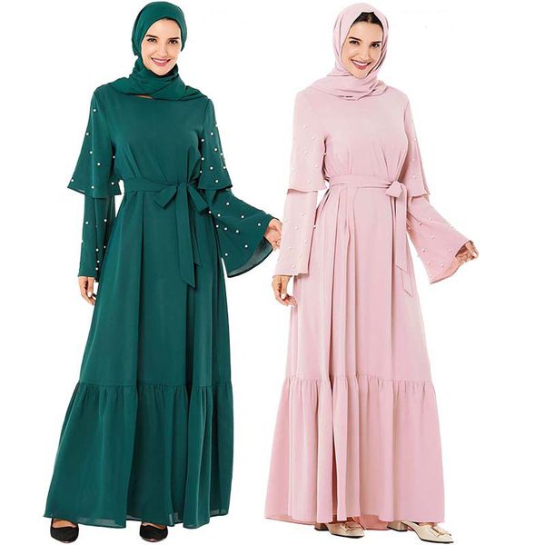 ruffle pearl muslim abaya dress women flare sleeve big swing turkish kaftan party hijab dresses dubai arab islamic clothing 2020, Red
ruffle pearl muslim abaya dress women flare sleeve big swing turkish kaftan party hijab dresses dubai arab islamic clothing 2020, Red