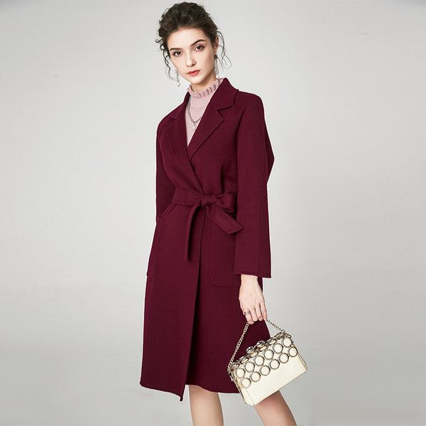 women winter fall fashion turn down collar slim double side woolen coat with slashes female elegant cashmere medium long outwear, Black
women winter fall fashion turn down collar slim double side woolen coat with slashes female elegant cashmere medium long outwear, Black