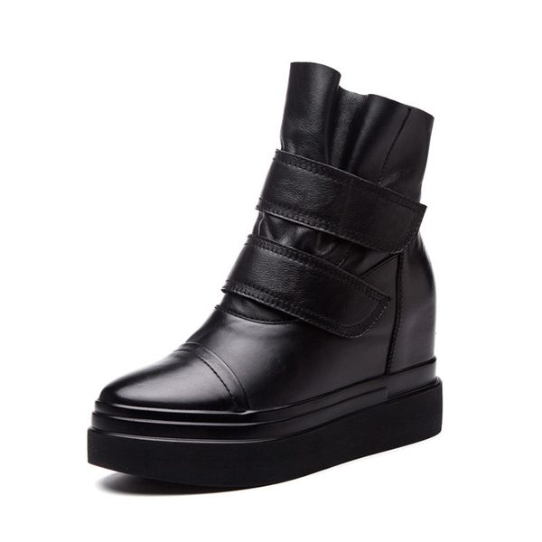 women's winter boots 2019 genuine leather hook & loop woman ankle boots hidden heel platform female black boot woman shoes
women's winter boots 2019 genuine leather hook & loop woman ankle boots hidden heel platform female black boot woman shoes