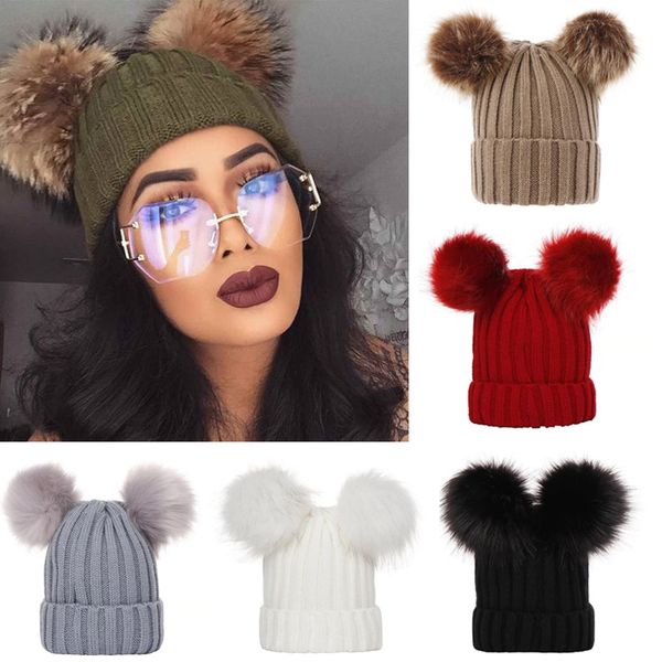 winter warm wool knitted hat knit fur cap cute double hairball fur caps hats for girls beanies, Blue;gray
winter warm wool knitted hat knit fur cap cute double hairball fur caps hats for girls beanies, Blue;gray