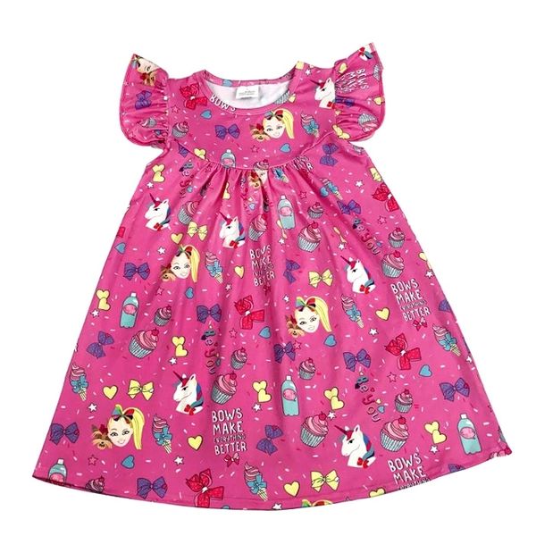 boutique toddler girls casual dress jojo pearl dress bows make everything better printed clothes girls pink milksilk dresses, Red;yellow 
boutique toddler girls casual dress jojo pearl dress bows make everything better printed clothes girls pink milksilk dresses, Red;yellow
