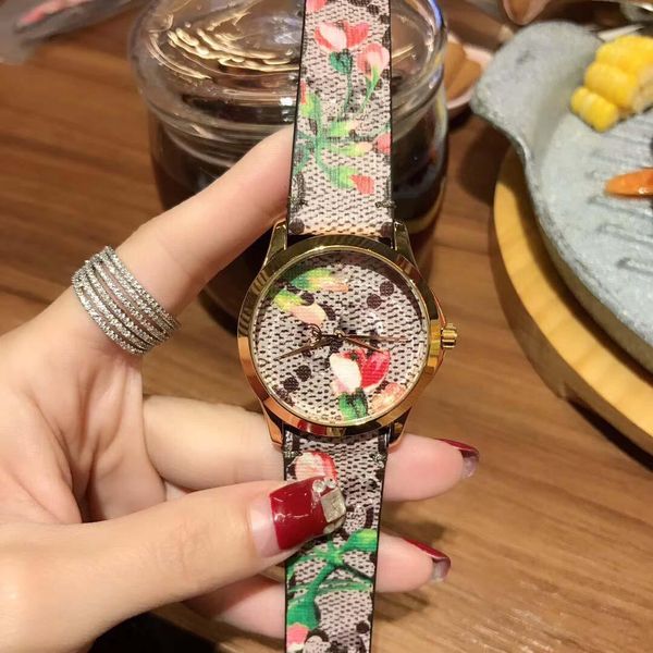 

r luxury women female wristwatch flower theme orso fashion canvas strap geranium print womens watches gc, Slivery;brown