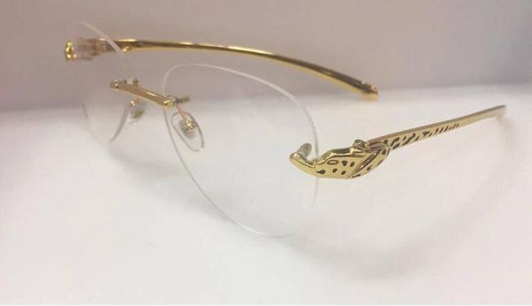 

horn lunette sunglasses buffalo luxury glasses men women rimless eyewear golden silver eyeglasses leopard lens optical frames panther clear, White;black