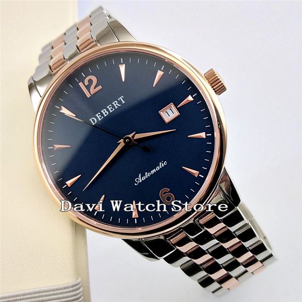 debert 40mm date rose gold case blue dial miyota 8215 automatic men watch w2444, Slivery;brown
debert 40mm date rose gold case blue dial miyota 8215 automatic men watch w2444, Slivery;brown