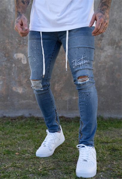 mens hole slim fit jeans designer skateboard solid color casual pencil pants homme fashion pants, Blue
mens hole slim fit jeans designer skateboard solid color casual pencil pants homme fashion pants, Blue