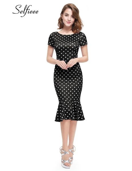 elegant women dresses mermaid o-neck ruffles with white dot casual bodycon ladies summer dresses vestidos de verano 2019, Black;gray
elegant women dresses mermaid o-neck ruffles with white dot casual bodycon ladies summer dresses vestidos de verano 2019, Black;gray
