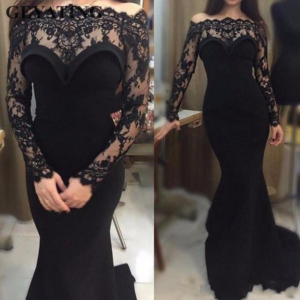 elegant black lace mermaid evening dress long 2019 arabic women party gowns boat neck long sleeves dubai prom formal dresses, White;black
elegant black lace mermaid evening dress long 2019 arabic women party gowns boat neck long sleeves dubai prom formal dresses, White;black
