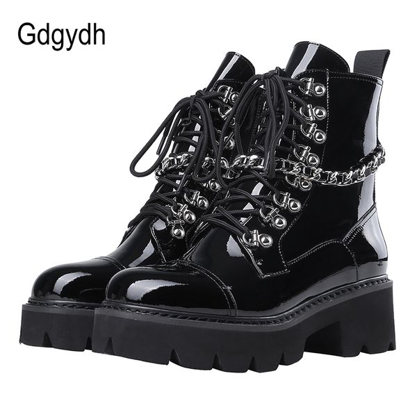 gdgydh patent leather womens ladies doc ankle boots mid heel lace up worker army black goth shoes autumn chain high quality
gdgydh patent leather womens ladies doc ankle boots mid heel lace up worker army black goth shoes autumn chain high quality