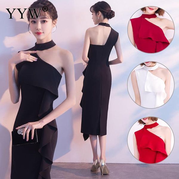 black elegant women club party dress halter one shoulder ladies evening dress ruffle slim sleeveless special occasion wear, White;black
black elegant women club party dress halter one shoulder ladies evening dress ruffle slim sleeveless special occasion wear, White;black
