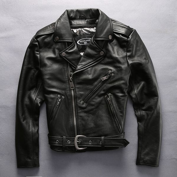 motorcycle men's brand genuine diagonal zipper cotton liner slim fit moto biker jacket men belt leather coat male, Black
motorcycle men's brand genuine diagonal zipper cotton liner slim fit moto biker jacket men belt leather coat male, Black