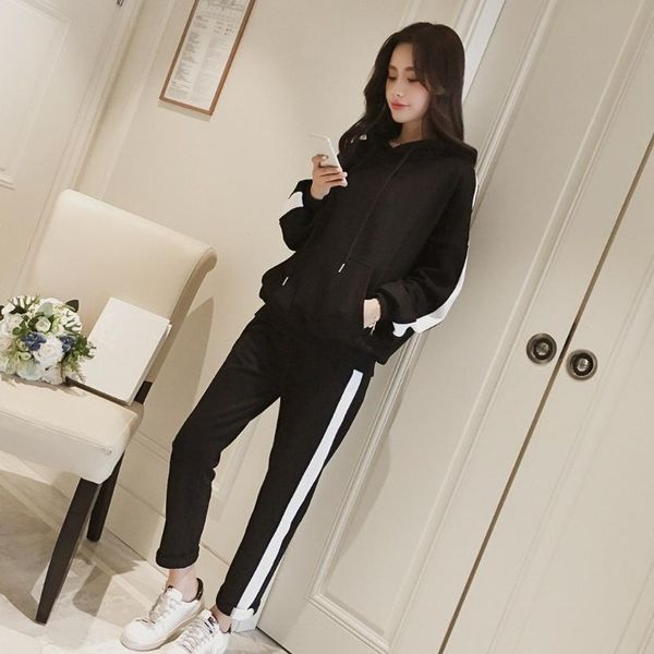 new elastic waistline women tracksuit pockets casual side loose two piece set pocket hoodies pant striped outfit, Gray
new elastic waistline women tracksuit pockets casual side loose two piece set pocket hoodies pant striped outfit, Gray