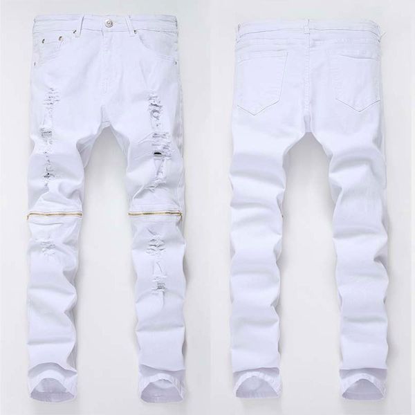 mens skinny jeans night club denim causual knees holes middle waist center zipper hiphop pants washed high quality, Blue
mens skinny jeans night club denim causual knees holes middle waist center zipper hiphop pants washed high quality, Blue