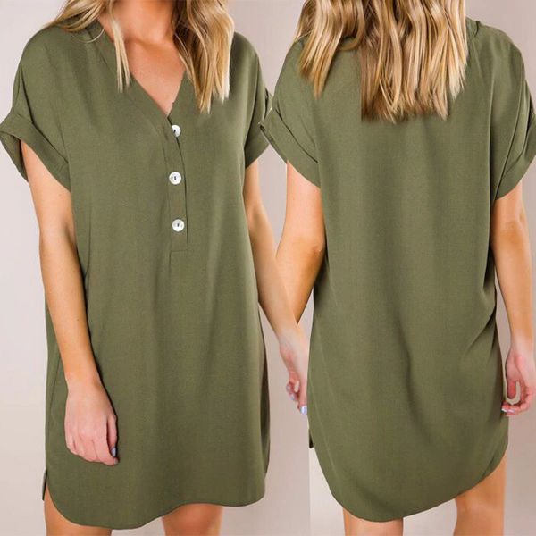 womens designer summer dresses casual style solid color v neck short sleeved knee length dresses womens casual clothing, Black;gray
womens designer summer dresses casual style solid color v neck short sleeved knee length dresses womens casual clothing, Black;gray