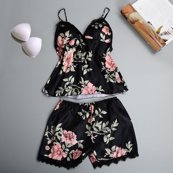 sleepwear night suit women summer silk lace pajama shorts sets home wear robes bathrobe negligee dressing gown with chest pad, Black;red
sleepwear night suit women summer silk lace pajama shorts sets home wear robes bathrobe negligee dressing gown with chest pad, Black;red