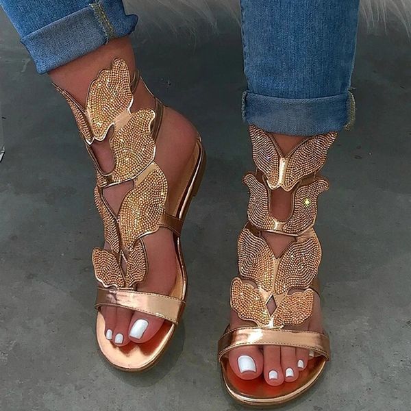 golden gladiator sandals women butterfly rhinestone sandals ladies outdoor flat beach non-slip large size 43, Black
golden gladiator sandals women butterfly rhinestone sandals ladies outdoor flat beach non-slip large size 43, Black