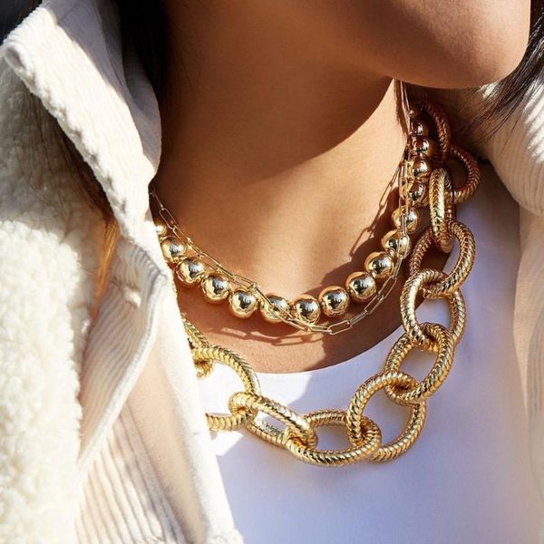 girlgo bohemian fashion metal chain link necklaces for women ba punk trendy gold color beaded necklaces jewelry party wholesale, Silver
girlgo bohemian fashion metal chain link necklaces for women ba punk trendy gold color beaded necklaces jewelry party wholesale, Silver