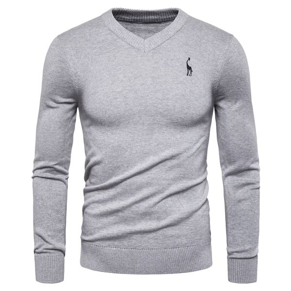 the new cross-border trade men's solid color sweater deer embroidery slim v-neck sweater men sweater jixin ling, White;black
the new cross-border trade men's solid color sweater deer embroidery slim v-neck sweater men sweater jixin ling, White;black