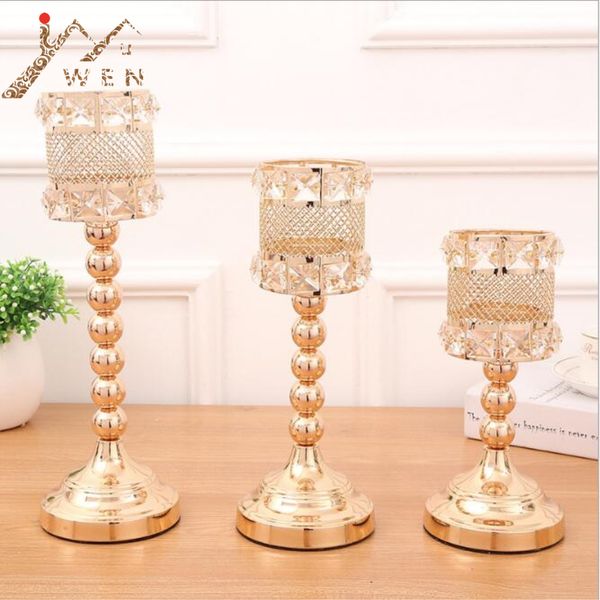 metal golden candle holders crystals delicate wedding candelabra romantic centerpiece for home decoration candlesticks 3 size
metal golden candle holders crystals delicate wedding candelabra romantic centerpiece for home decoration candlesticks 3 size