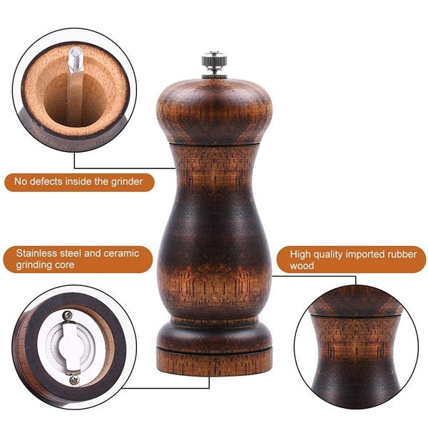 salt and pepper grinder set, manual pepper mill wood with ceramic grinding core, adjustable coarse and fine suitable for picnic, other kitch
salt and pepper grinder set, manual pepper mill wood with ceramic grinding core, adjustable coarse and fine suitable for picnic, other kitch