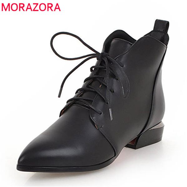 morazora 2020 new arrive ankle boots for women pointed toe autumn winter boots lace up simple comfortable low heels dress shoes, Black
morazora 2020 new arrive ankle boots for women pointed toe autumn winter boots lace up simple comfortable low heels dress shoes, Black