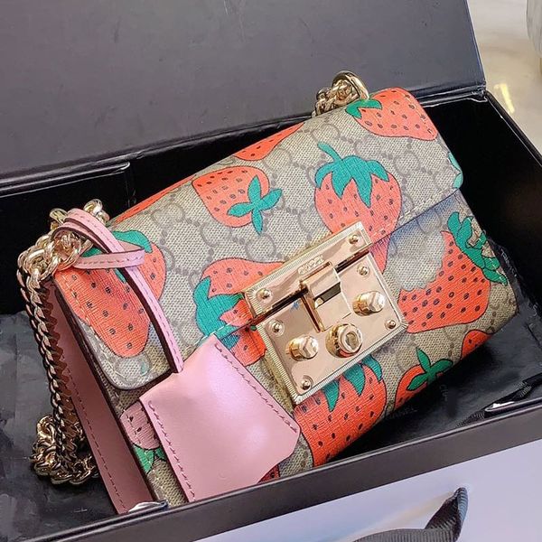 shoulder bag crossbody bag wallets fashion strawberry pattern splicing hardware chain women flap bags patchwork ing
shoulder bag crossbody bag wallets fashion strawberry pattern splicing hardware chain women flap bags patchwork ing