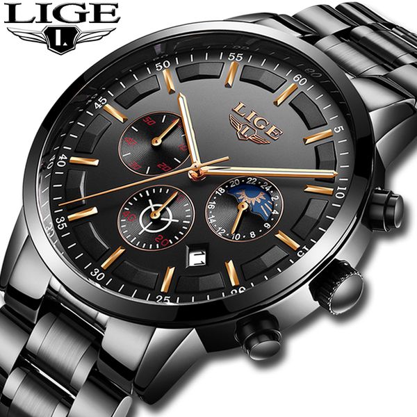 lige watch men's fashion sports quartz clock men's watch all steel business waterproof relogio masculino, Slivery;brown
lige watch men's fashion sports quartz clock men's watch all steel business waterproof relogio masculino, Slivery;brown