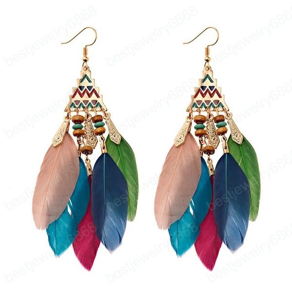 new ethnic colorful triangle alloy earrings for women wood beads feather earrings tribe dangle earrings oorbellen, Golden
new ethnic colorful triangle alloy earrings for women wood beads feather earrings tribe dangle earrings oorbellen, Golden