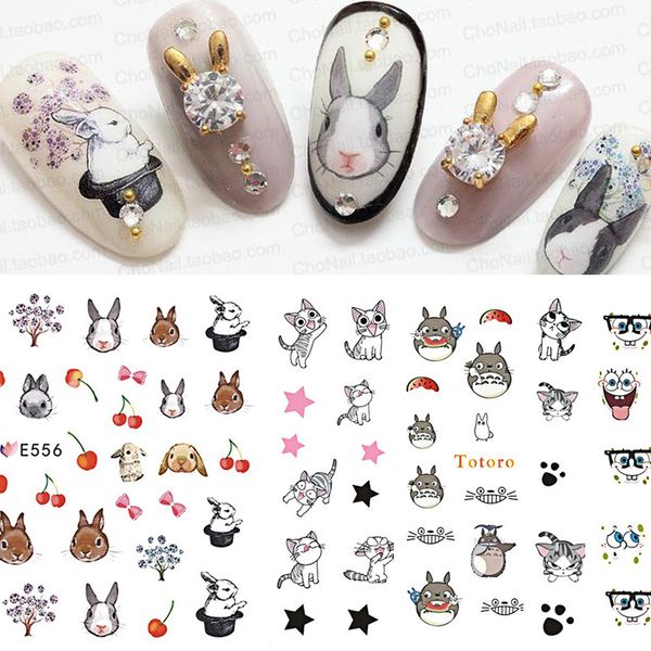 1pc 3d stickers for nails rabbit cute cat flower slider nail art manicure adhesive tips decals diy polish decoration e563, Black 
1pc 3d stickers for nails rabbit cute cat flower slider nail art manicure adhesive tips decals diy polish decoration e563, Black