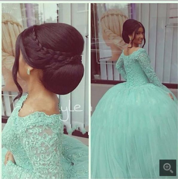 vintage mint green quinceanera dresses for 15 years scoop neck appliques lace ball gown quinceanera gowns long sleeve prom dresses, Blue;red
vintage mint green quinceanera dresses for 15 years scoop neck appliques lace ball gown quinceanera gowns long sleeve prom dresses, Blue;red