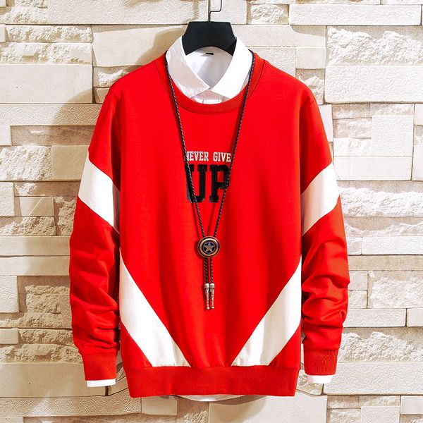 men s crewneck sweatshirt fleece long sleeve 2019 autumn winter plus large size red stripe match casual ware ship, Black
men s crewneck sweatshirt fleece long sleeve 2019 autumn winter plus large size red stripe match casual ware ship, Black