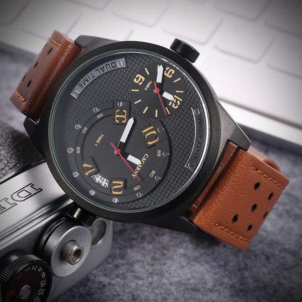 cagarny men's fashion sports automatic date quartz watch leather strap sport military clock relogio masculino, Slivery;brown
cagarny men's fashion sports automatic date quartz watch leather strap sport military clock relogio masculino, Slivery;brown