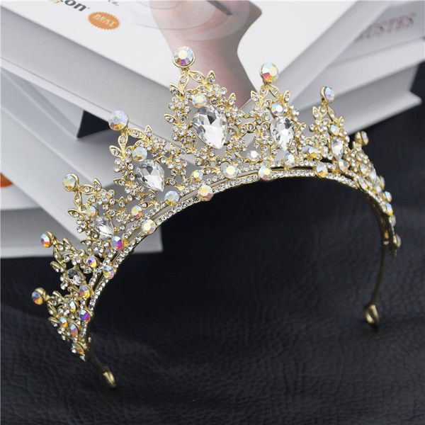 new ab crystal bride tiara for weeding rhinestone crown bridal tiaras head jewelry diadem headbands queen headdress, Golden;white
new ab crystal bride tiara for weeding rhinestone crown bridal tiaras head jewelry diadem headbands queen headdress, Golden;white