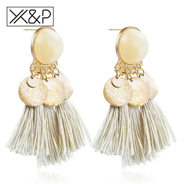 x&p vintage classic boho gold fringe earrings for women ethnic craft stone hanging drop tassel earring jewelry 2019 double eleve, Silver
x&p vintage classic boho gold fringe earrings for women ethnic craft stone hanging drop tassel earring jewelry 2019 double eleve, Silver