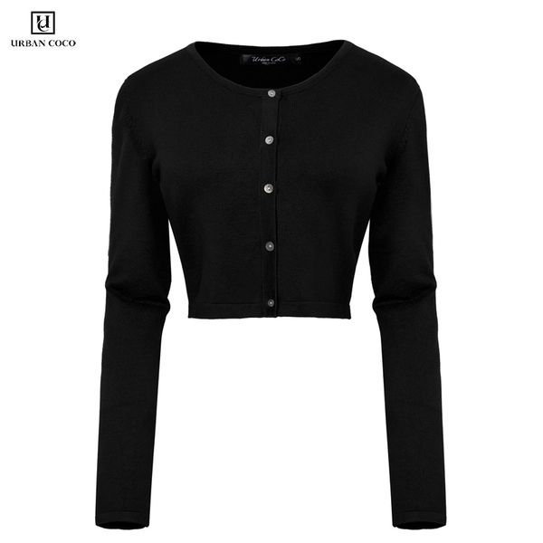 urban coco women's short cropped cardigan o-neck button down knitted sweaters, White;black
urban coco women's short cropped cardigan o-neck button down knitted sweaters, White;black