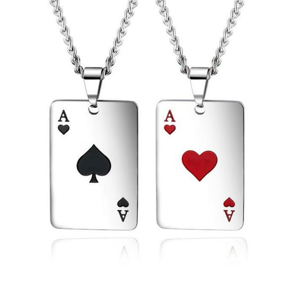 new fashion jewelry for men playing cards spades a pendant 316l stainless steel men necklace lucky poker pendant necklace for men, Silver
new fashion jewelry for men playing cards spades a pendant 316l stainless steel men necklace lucky poker pendant necklace for men, Silver