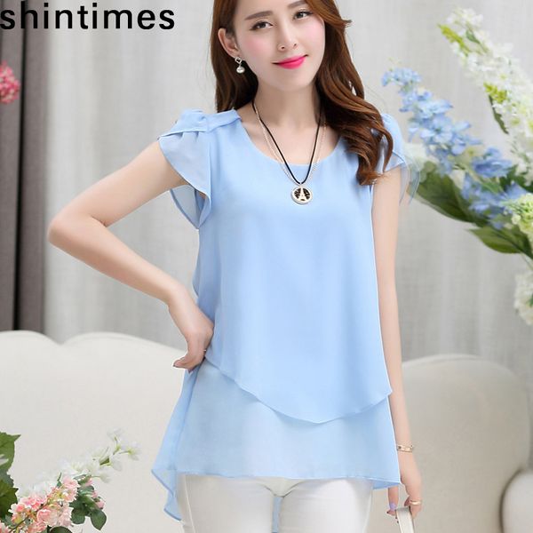 shintimes 2019 summer women blouse loose shirt o-neck black chiffon blouse female short sleeve plus size 5xl shirts, White
shintimes 2019 summer women blouse loose shirt o-neck black chiffon blouse female short sleeve plus size 5xl shirts, White