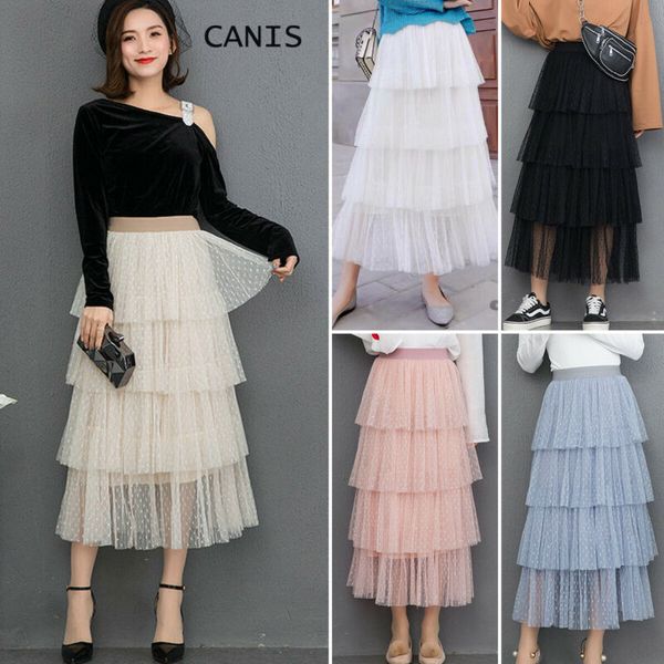 2019 new pleated tulle skirt women cake skirt dot lace tiered high waist long party prom dot tulle, Black
2019 new pleated tulle skirt women cake skirt dot lace tiered high waist long party prom dot tulle, Black