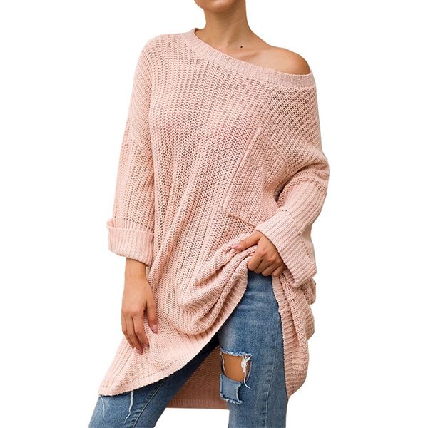 2019 new women sweater pullover fashion knitt solid long sleeve o-neck pocket sueter mujer invierno winter clothes, White;black
2019 new women sweater pullover fashion knitt solid long sleeve o-neck pocket sueter mujer invierno winter clothes, White;black