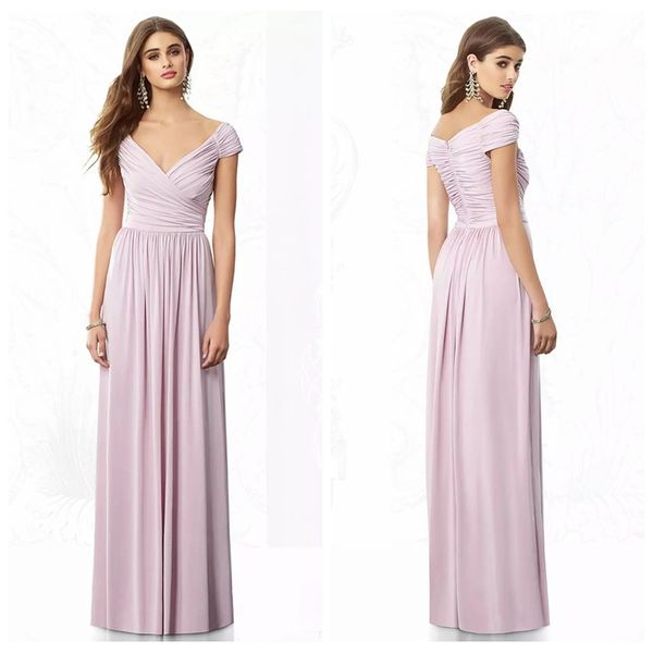 off shoulder chiffon long bridesmaids dresses formal pleated ruched custom honor of maid vestidos de bridesmaids prom party gowns simple, White;pink
off shoulder chiffon long bridesmaids dresses formal pleated ruched custom honor of maid vestidos de bridesmaids prom party gowns simple, White;pink