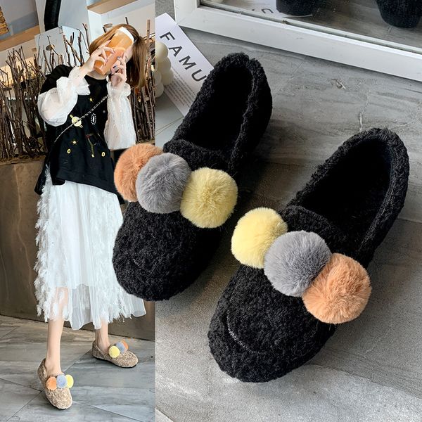 furry shoes women cute fur balls solid color flat heel lady winter lamb wool flats short plush lined 2019 new 35-40 anti-slip, Black
furry shoes women cute fur balls solid color flat heel lady winter lamb wool flats short plush lined 2019 new 35-40 anti-slip, Black