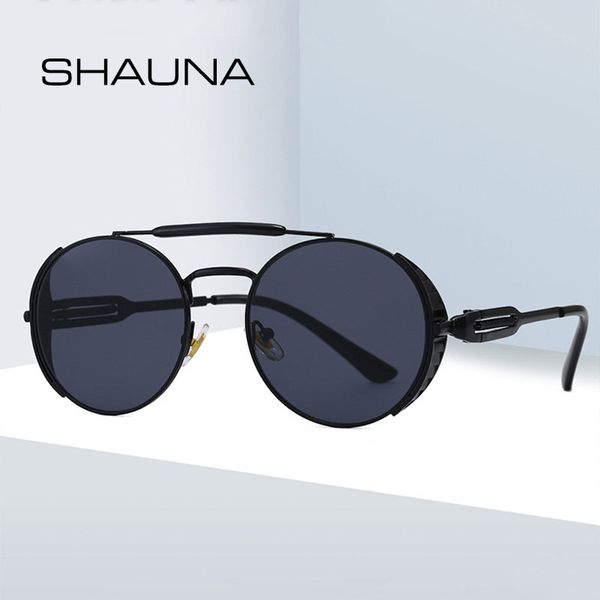 shauna retro metal punk sunglasses women fashion double bridges round sun glasses men uv400, White;black
shauna retro metal punk sunglasses women fashion double bridges round sun glasses men uv400, White;black