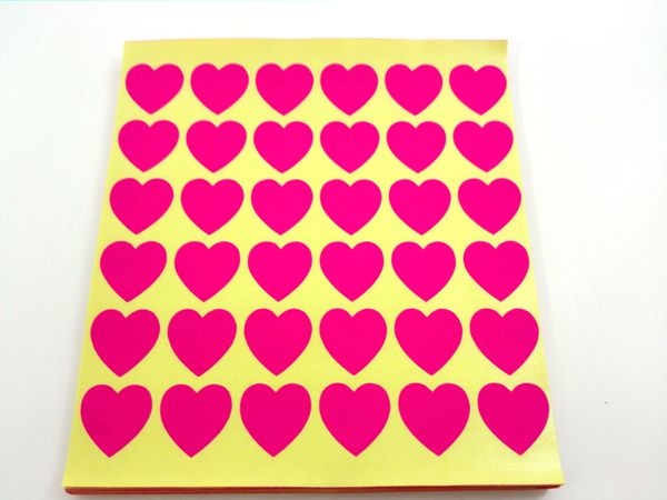 19x19mm Beautiful Heart Shape Stickers, Red/baby Pink/flour Pink/light Pink/white/blue/light Blue, Item No. Of06