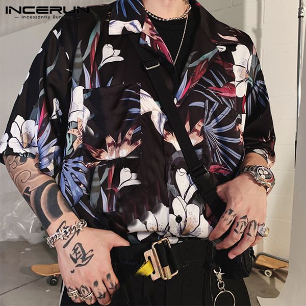 men hawaiian shirt streetwear short sleeve flower printed loose lapel 2020 breathable vacation beach shirts camisa s-5xl incerun, White;black
men hawaiian shirt streetwear short sleeve flower printed loose lapel 2020 breathable vacation beach shirts camisa s-5xl incerun, White;black