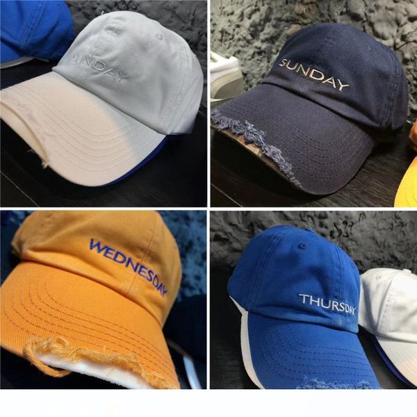 19ss ripped vêtements hat мужчины женщины скейтборд vêtements понедельник к воскресенье бейсболка желтый синий дистресс-денима колпачки, Blue;gray 
19ss ripped vêtements hat мужчины женщины скейтборд vêtements понедельник к воскресенье бейсболка желтый синий дистресс-денима колпачки, Blue;gray
