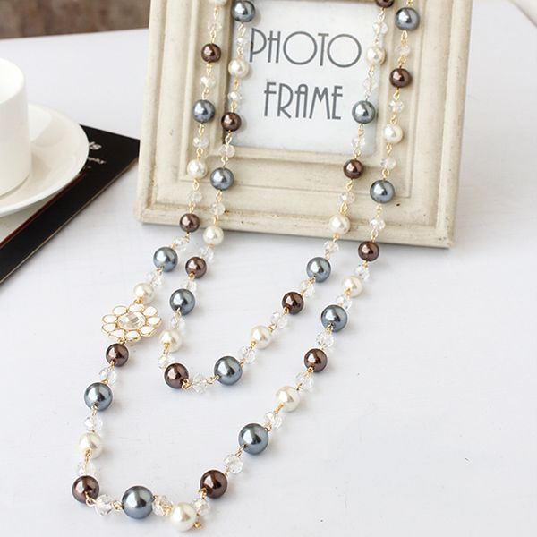 new fashion luxury designer glittering crystal colorful pearl classic elegant long sweater statement necklace for woman, Black
new fashion luxury designer glittering crystal colorful pearl classic elegant long sweater statement necklace for woman, Black