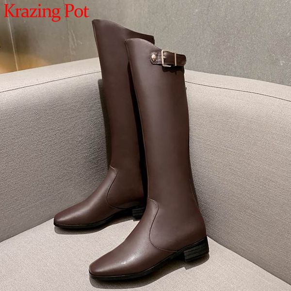 krazing pot new winter round toe cow leather superstar med heel korean beauty handsome metal buckle riding thigh high boots l52, Black
krazing pot new winter round toe cow leather superstar med heel korean beauty handsome metal buckle riding thigh high boots l52, Black